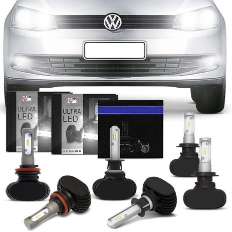 Kit Lâmpadas Ultra LED Gol G6 2013 a 2017 Farol Duplo Alto H1 Baixo H7 Milha H11 6000K Efeito Xênon - Shocklight Menor preço em Kit Lâmpadas Ultra LED Gol G6 2013 a 2017 Farol Duplo Alto H1 Baixo H7 Milha H11 6000K Efeito Xênon - Shocklight