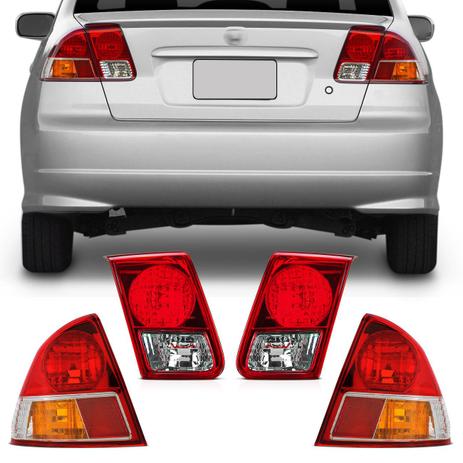 Kit Lanterna Traseira Honda Civic 2004 2005 2006 Serve 2001 2002 2003 Tricolor - Prime Menor preço em Kit Lanterna Traseira Honda Civic 2004 2005 2006 Serve 2001 2002 2003 Tricolor - Prime