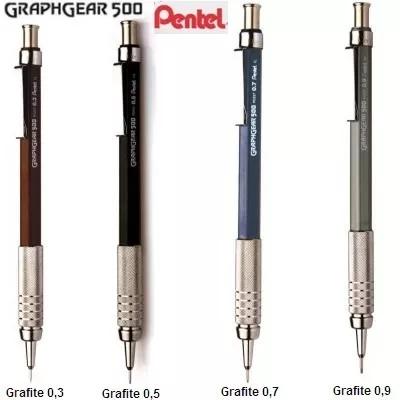 Kit Lapiseiras Pentel Graphgear 500 0.3 0.5 0.7 E 0.9 Menor preço em Kit Lapiseiras Pentel Graphgear 500 0.3 0.5 0.7 E 0.9