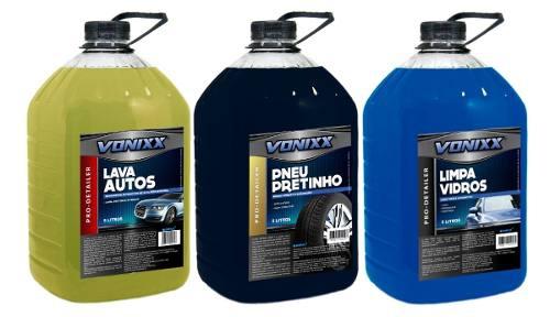 Kit Lava Autos + Pneu Pretinho + Limpa Vidros 5lts Vonixx Menor preço em Kit Lava Autos + Pneu Pretinho + Limpa Vidros 5lts Vonixx