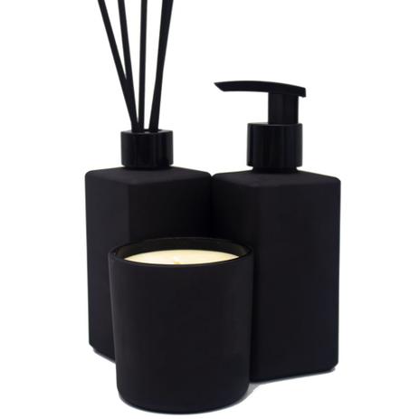 Kit Lavabo de Luxo Linha Black Difusor Saboneteira Vela - Click Aroma Menor preço em Kit Lavabo de Luxo Linha Black Difusor Saboneteira Vela - Click Aroma