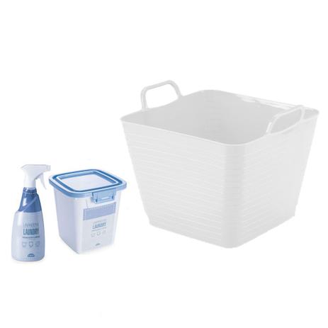 Kit Lavanderia Cesto Borrifador Água Porta Sabão 3 pcs - Plasutil é boa?