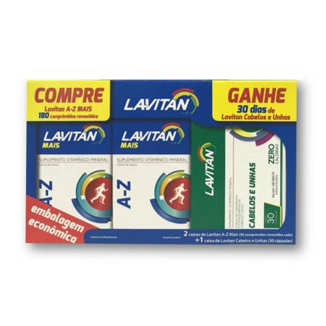 Kit Lavitan AZ Mais 180 Comprimidos Grátis Hair 30 Comprimidos Menor preço em Kit Lavitan AZ Mais 180 Comprimidos Grátis Hair 30 Comprimidos