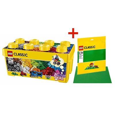 Kit LEGO Classic - Caixa Média de Peças Criativas Com Base Verde 10696 Menor preço em Kit LEGO Classic - Caixa Média de Peças Criativas Com Base Verde 10696