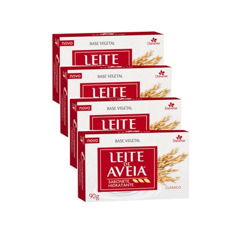 Kit Leite De Aveia Sabonete 4 Unidades - Davene Menor preço em Kit Leite De Aveia Sabonete 4 Unidades - Davene