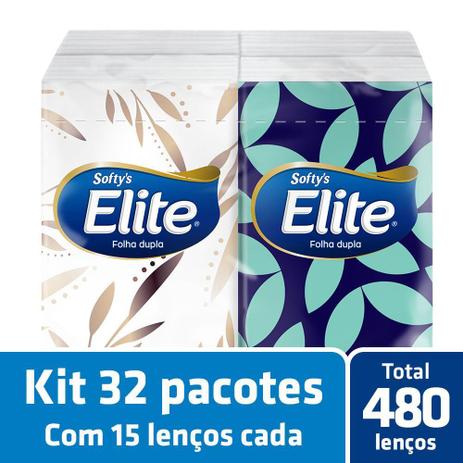 Kit Lenço de Papel Elite Softys 8 Pacotes - 15 Folhas cada Menor preço em Kit Lenço de Papel Elite Softys 8 Pacotes - 15 Folhas cada