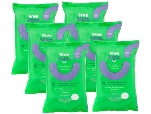 Kit Lenço Umedecido Antisséptico Free Wipes - 6 Pacotes com 20 Unidades Cada é boa?