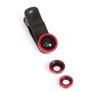 Kit Lente 3 x 1 Fisheye + Wide + Macro Iphone Galaxy Universal Vermelho - Gbmax Menor preço em Kit Lente 3 x 1 Fisheye + Wide + Macro Iphone Galaxy Universal Vermelho - Gbmax