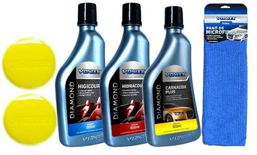 Kit Limpar Bancos De Couro Cera Panos Aplicadores - Vonixx Menor preço em Kit Limpar Bancos De Couro Cera Panos Aplicadores - Vonixx