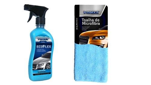 Kit Limpeza Automotiva A Seco Ecoflex + Toalha Micro Fibra - Vonixx Menor preço em Kit Limpeza Automotiva A Seco Ecoflex + Toalha Micro Fibra - Vonixx