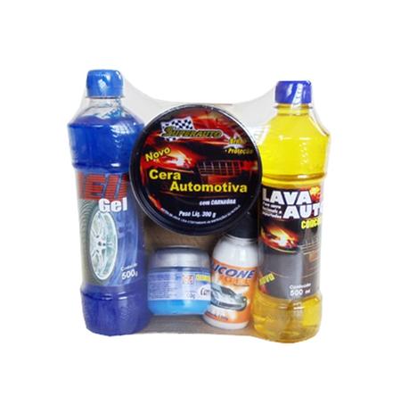 Kit limpeza automotiva com cera 5 em 1 - Mil milhas Menor preço em Kit limpeza automotiva com cera 5 em 1 - Mil milhas