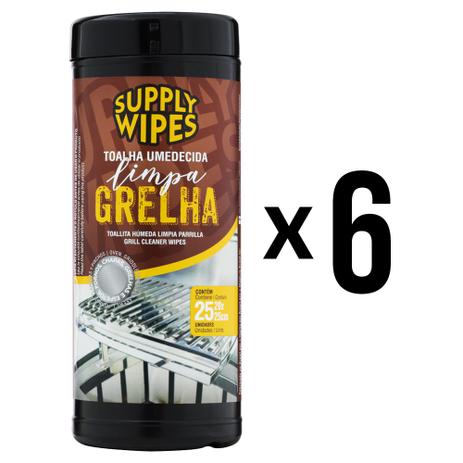 Kit Limpeza Grelha 25 Lenços Umedecidos Supply Wipes 6 Pote - Supply clean é boa?