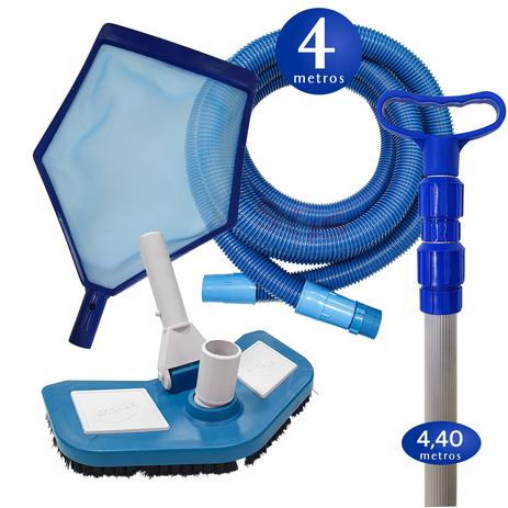 Kit Limpeza Manutenção para Piscinas Alvenaria Fibra Vinil - 4 M - SOS DA PISCINA é boa?