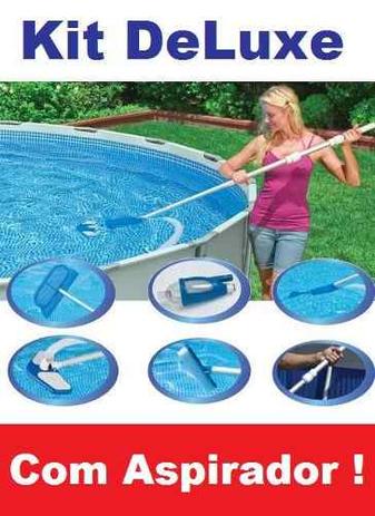 Kit Limpeza Piscina Intex DeLuxe + Bomba Filtrante 3785 LH 220v Menor preço em Kit Limpeza Piscina Intex DeLuxe + Bomba Filtrante 3785 LH 220v