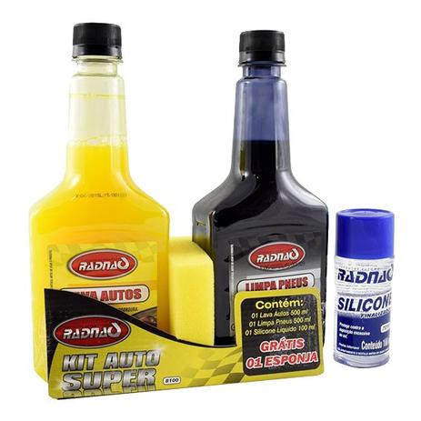 Kit limpeza s/ cera auto super radnaq (8100) Menor preço em Kit limpeza s/ cera auto super radnaq (8100)