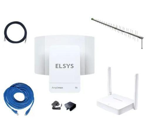 Kit Link 3g/4g Amplimax Fit + Antena + Cabos + Roteador - Elsys Menor preço em Kit Link 3g/4g Amplimax Fit + Antena + Cabos + Roteador - Elsys