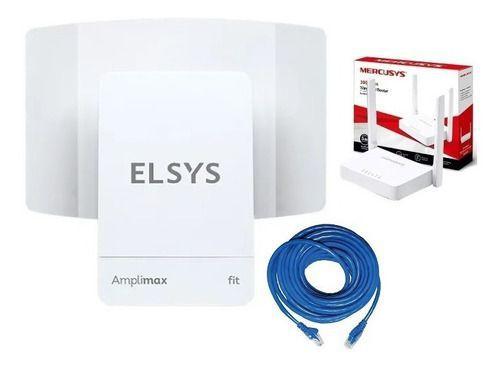 Kit Link 3g/4g Amplimax Fit Elsys + Roteador + Cabo 10m Menor preço em Kit Link 3g/4g Amplimax Fit Elsys + Roteador + Cabo 10m