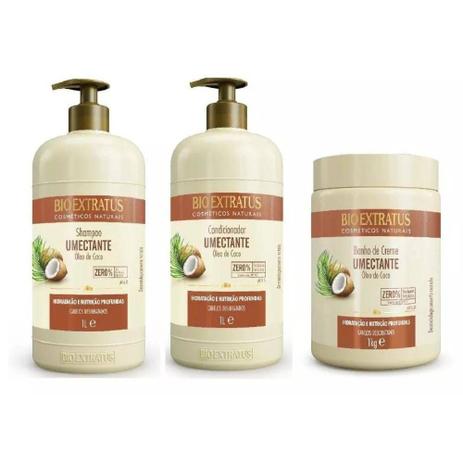 Kit Litrão Umectante Óleo De Coco Bio Extratus Shampoo , Condicionador e Banho de Creme 1 Litro - Bioextratus Menor preço em Kit Litrão Umectante Óleo De Coco Bio Extratus Shampoo , Condicionador e Banho de Creme 1 Litro - Bioextratus