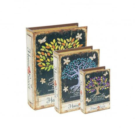 Kit Livro Caixa Estampa Arvore - 3 Peças - Mart é ruim? Kit Livro Caixa Estampa Arvore - 3 Peças - Mart é boa?