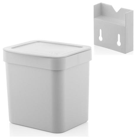 Kit Lixeira 2,5l Com Suporte Para Fixação De Parede Suspensa Trium - Ou Menor preço em Kit Lixeira 2,5l Com Suporte Para Fixação De Parede Suspensa Trium - Ou