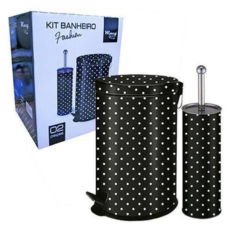 Kit Lixeira Banheiro Escova Balde 5L (preta de bolinhas) - Wincy casa é boa?