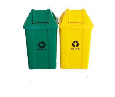 Kit Lixeira Coleta Seletiva 100 Litros ST19 - Jsn Menor preço em Kit Lixeira Coleta Seletiva 100 Litros ST19 - Jsn