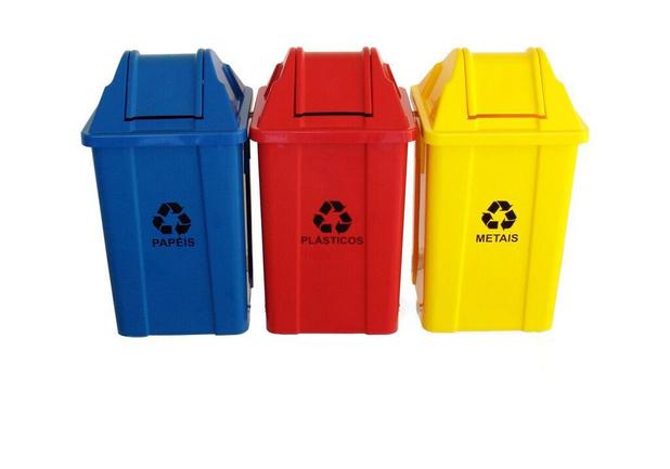 Kit Lixeira Coleta Seletiva 100 Litros ST20 - Jsn Menor preço em Kit Lixeira Coleta Seletiva 100 Litros ST20 - Jsn