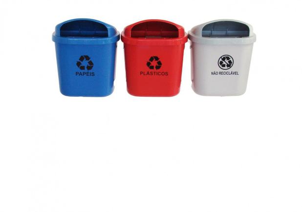 Kit Lixeira Coleta Seletiva 40 Litros ST4 - Jsn Menor preço em Kit Lixeira Coleta Seletiva 40 Litros ST4 - Jsn
