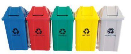 Kit Lixeira Coleta Seletiva 60 Litros ST17 - Jsn Menor preço em Kit Lixeira Coleta Seletiva 60 Litros ST17 - Jsn
