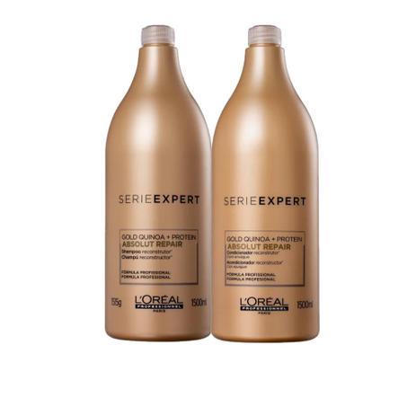 Kit loreal gold absolut repair shampoo 1500ml e condicionador1500ml Menor preço em Kit loreal gold absolut repair shampoo 1500ml e condicionador1500ml