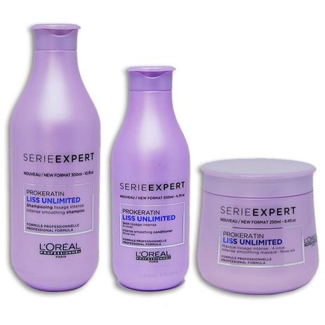 Kit LOréal Professionnel Série Expert Liss Unlimited Shampoo 300ml + Condicionador 200ml + Máscara 250ml - Loréal professionnel Menor preço em Kit LOréal Professionnel Série Expert Liss Unlimited Shampoo 300ml + Condicionador 200ml + Máscara 250ml - Loréal professionnel