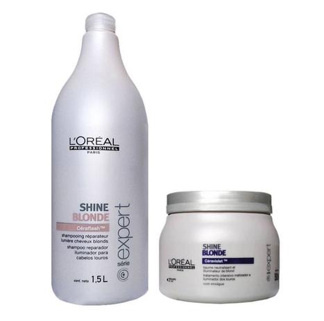 Kit LOréal Professionnel Shine Blonde Shampoo 1500ml + Máscara 500g - Loreal Menor preço em Kit LOréal Professionnel Shine Blonde Shampoo 1500ml + Máscara 500g - Loreal