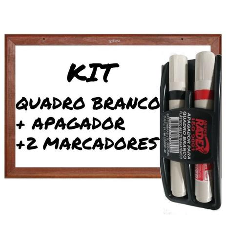 Kit Lousa Quadro Branco + Apagador + 2 Marcadores Preto e Vermelho - Souza Menor preço em Kit Lousa Quadro Branco + Apagador + 2 Marcadores Preto e Vermelho - Souza