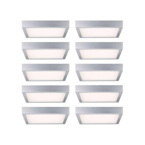 Kit Luminária Led Paflon de Sobrepor 18w Quadrado Luz Branco Frio 10 Unidades - Diversos Menor preço em Kit Luminária Led Paflon de Sobrepor 18w Quadrado Luz Branco Frio 10 Unidades - Diversos