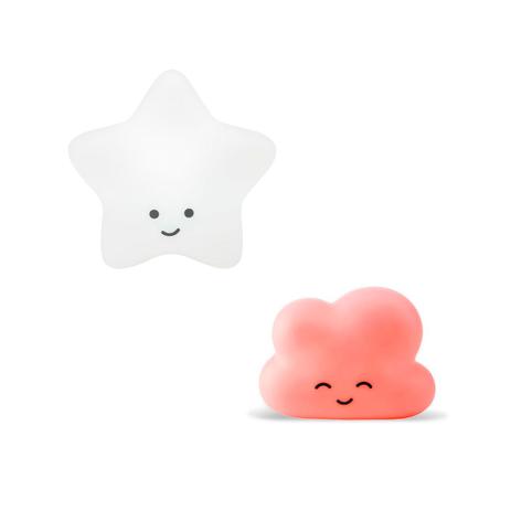 Kit Luminárias Estrela Branca e Nuvem Rosa Com Adesivos - Decorfun Menor preço em Kit Luminárias Estrela Branca e Nuvem Rosa Com Adesivos - Decorfun