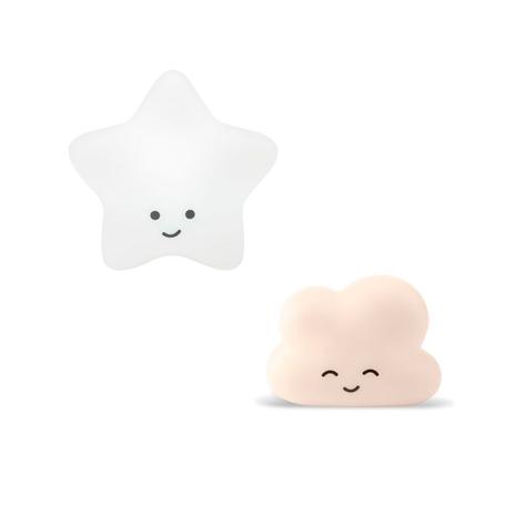 Kit Luminárias Estrela e Nuvem Natural Com Fio e Adesivos - Decorfun Menor preço em Kit Luminárias Estrela e Nuvem Natural Com Fio e Adesivos - Decorfun