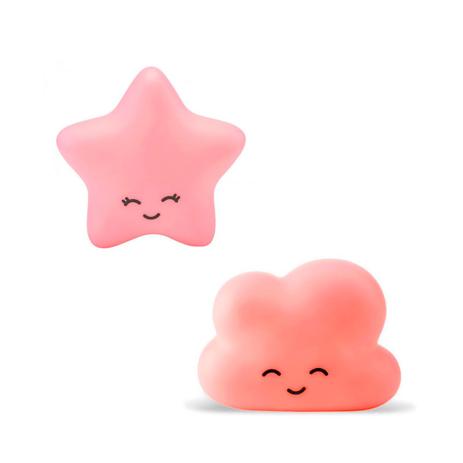 Kit Luminárias Estrela Rosa e Nuvem Rosa Com Adesivos - Decorfun Menor preço em Kit Luminárias Estrela Rosa e Nuvem Rosa Com Adesivos - Decorfun
