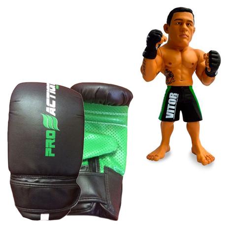 Kit Luva Bate Saco Profissional Proaction Grande + Boneco UFC Vitor Belfort Bermuda Verde - Rythmoon é boa?