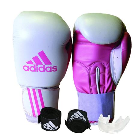 Kit Luva de Boxe Muay Thay Adidas Response + Bandagem Preto 2,55 m + Protetor Bucal Kit Luva de Boxe Muay Thay Adidas Response + Bandagem Preto 2,55 m + Protetor Bucal