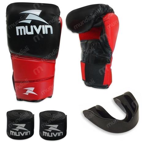 Kit Luva de Boxe Warrior Bx 16 Oz + Protetor Bucal + 2 Bandagens Muvin Menor preço em Kit Luva de Boxe Warrior Bx 16 Oz + Protetor Bucal + 2 Bandagens Muvin