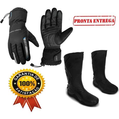 Kit Luva X11 Proof Preta Impermeável + Bota Pvc Motosafe Cano Longo - X11 e motosafe Menor preço em Kit Luva X11 Proof Preta Impermeável + Bota Pvc Motosafe Cano Longo - X11 e motosafe