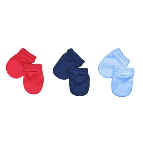 Kit Luvas Bebê 3 Peças Azul, Marinho e Vermelho Lisas - Balão kids Menor preço em Kit Luvas Bebê 3 Peças Azul, Marinho e Vermelho Lisas - Balão kids