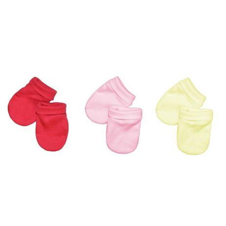 Kit Luvas Bebê 3 Peças Rosa, Amarelo e Vermelho Lisas - Balão kids Menor preço em Kit Luvas Bebê 3 Peças Rosa, Amarelo e Vermelho Lisas - Balão kids