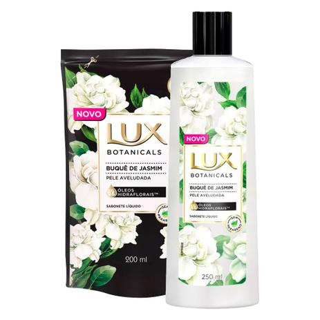 Kit Lux Botanicals Sabonete Líquido Buquê de Jasmim 250ml + Refil 200ml Menor preço em Kit Lux Botanicals Sabonete Líquido Buquê de Jasmim 250ml + Refil 200ml