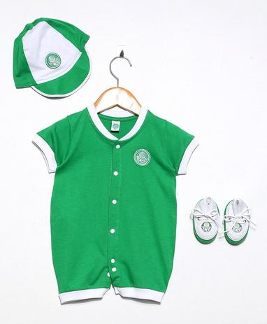 Kit Macacão Bebê Palmeiras 3 Peças Oficial - Revedor Menor preço em Kit Macacão Bebê Palmeiras 3 Peças Oficial - Revedor