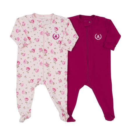 Kit macacão Coquelicot 2 peças com zíper Vinho/Florzinha Rosa / Tamanho G Menor preço em Kit macacão Coquelicot 2 peças com zíper Vinho/Florzinha Rosa / Tamanho G