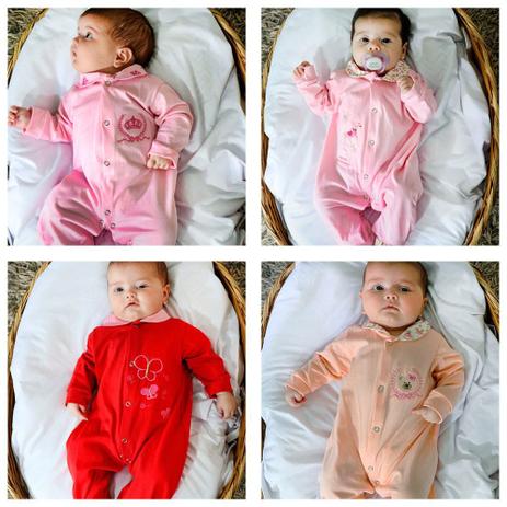 Kit Macacão Manga Longa Menina Baby Paula 04 Peças - zanybaby Menor preço em Kit Macacão Manga Longa Menina Baby Paula 04 Peças - zanybaby