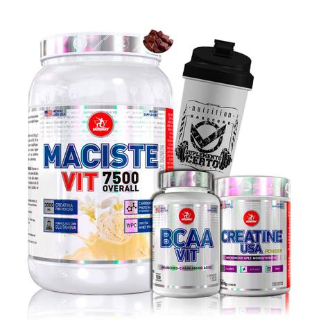kit Maciste Vit 1,5kg + Creatina USA + Bcaa Vit + Coq - Midway - Midway labs Menor preço em kit Maciste Vit 1,5kg + Creatina USA + Bcaa Vit + Coq - Midway - Midway labs