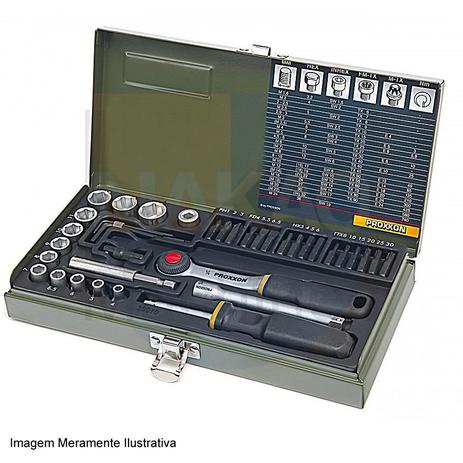 Kit Magnético com Soquetes e Bits 38 Peças - 23070 - Proxxon Menor preço em Kit Magnético com Soquetes e Bits 38 Peças - 23070 - Proxxon