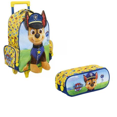 Kit Mala c/ Rodas 14 Paw Patrol Sea Chase + Estojo Duplo - Xeryus Menor preço em Kit Mala c/ Rodas 14 Paw Patrol Sea Chase + Estojo Duplo - Xeryus